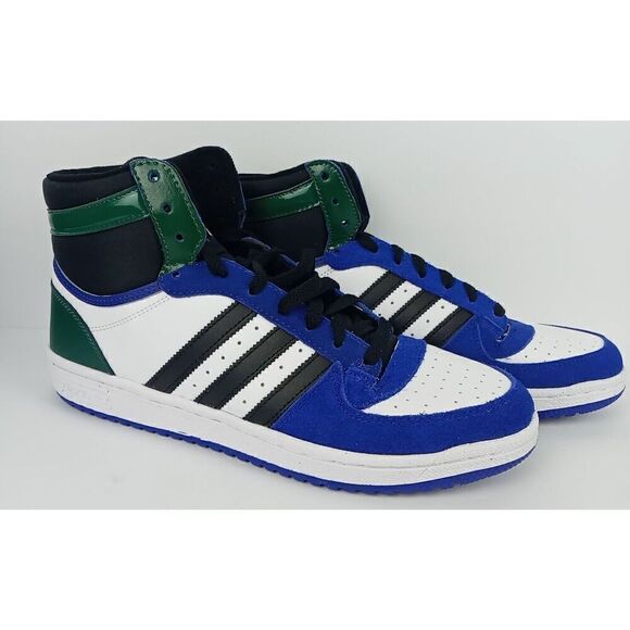 Adidas  Top Ten RB Men\'s Size 10.5  Leather Shoes FZ6199 Lucid Blue Black Green